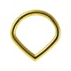 Daith-Piercing Clicker-Ring Eloxiert Golden Birne Winkelig