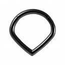 Daith-Piercing Clicker-Ring Eloxiert Schwarz Birne Winkelig