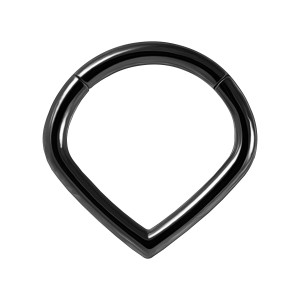 Daith-Piercing Clicker-Ring Eloxiert Schwarz Birne Winkelig