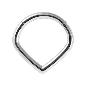 Angular Pear Metallized Daith Piercing Clicker Ring