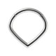 Angular Pear Metallized Piercing Clicker Ring