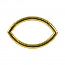 Angular Almond Gold Anodized Piercing Clicker Ring
