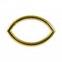 Daith-Piercing Clicker-Ring Eloxiert Golden Mandel Winkelig