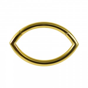 Angular Almond Gold Anodized Piercing Clicker Ring