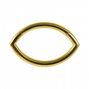 Daith-Piercing Clicker-Ring Eloxiert Golden Mandel Winkelig