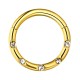 Daith-Piercing Clicker-Ring Eloxiert Golden 5 Weiße Verkrustete Strass
