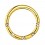 Piercing Ring Clicker Eloxiert Golden 5 Weiße Verkrustete Strass