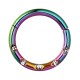 5 White Inlaid Strass Rainbow Anodized Clicker Daith Piercing Ring