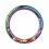 5 White Inlaid Strass Rainbow Anodized Clicker Piercing Ring