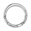 Daith-Piercing Clicker-Ring Metallisiert 5 Weiße Verkrustete Strass