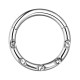 5 White Inlaid Strass Metallized Clicker Daith Piercing Ring