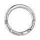 Daith-Piercing Clicker-Ring Metallisiert 5 Weiße Verkrustete Strass