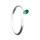 Dark Green Strass 925 Sterling Silver Thin Nose Ring Piercing