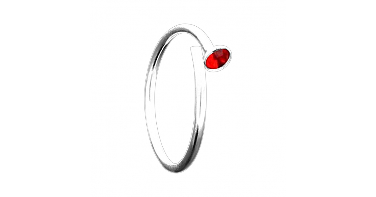 Bague Argent 925 – Sertie Strass Rouge, Taille 54 – Occasion, Bel état – Marque Vallés Dordal