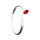 Red Strass 925 Sterling Silver Thin Nose Ring Piercing