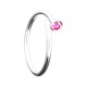 Pink Strass 925 Sterling Silver Thin Nose Ring Piercing