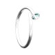 Turquoise Strass 925 Sterling Silver Thin Nose Ring Piercing