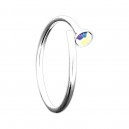 Rainbow Strass 925 Sterling Silver Thin Nose Ring Piercing