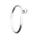 White Strass 925 Sterling Silver Thin Nose Ring Piercing