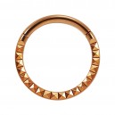 Daith-Piercing Clicker-Ring Eloxiert Golden Rosa Scharnier Multi-Pyramiden