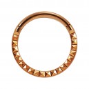 Multi-Pyramids Rose Gold Anodized Hinged Clicker Daith Ring