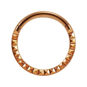 Daith-Piercing Clicker-Ring Eloxiert Golden Rosa Scharnier Multi-Pyramiden