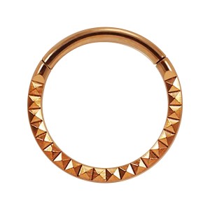 Piercing Daith Ring Clicker Eloxiert Golden Rosa Scharnier Multi-Pyramiden