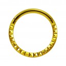 Multi-Pyramids Gold Anodized Hinged Clicker Daith Ring