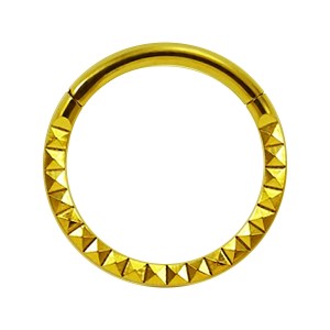 Daith-Piercing Clicker-Ring Eloxiert Golden Scharnier Multi-Pyramiden