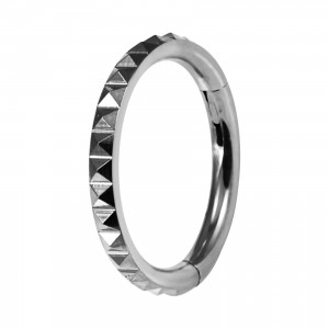 Clicker-Ring-Piercing Metallisiert Scharnier 16 Pyramiden Kante