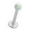 Labret- / Lippenpiercing Stahl 316L Synthetischer Opal Wei&szlig;