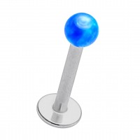 Piercing Lèvre / Labret Acier 316L Opale Synthétique Bleue