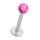 Labret- / Lippenpiercing Stahl 316L Synthetischer Opal Lila