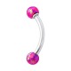 Purple Synthetic Opal 316L Steel Eyebrow Curved Bar Ring