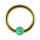 BCR-Piercing-Ring  Eloxiert Golden Synthetischer Opal Gr&uuml;n