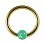 Piercing Ring BCR Eloxiert Golden Synthetischer Opal Grün