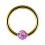 BCR-Piercing-Ring  Eloxiert Golden Synthetischer Opal Lila
