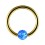 BCR-Piercing-Ring  Eloxiert Golden Synthetischer Opal Blau