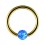 Piercing Ring BCR Eloxiert Golden Synthetischer Opal Blau