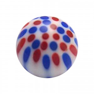 Boule de Piercing Acrylique Points Guépard Rouge / Bleu / Blanc