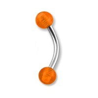 Piercing Arcade Acrylique Orange Transparent Boules
