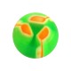 Bola de Piercing Acrílico Tres Pistilos Naranja / Verde
