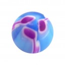 Purple/Blue Three Pistils Acrylic UV Piercing Only Ball