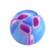 Boule de Piercing Acrylique Trois Pistils Violet / Bleu