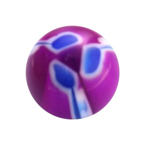 Blue/Purple Three Pistils Acrylic UV Piercing Only Ball
