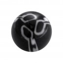 Black/Black Three Pistils Acrylic UV Piercing Only Ball