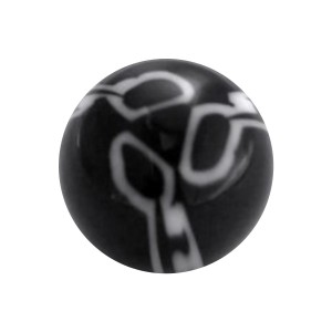 Boule de Piercing Acrylique Trois Pistils Noir / Noir