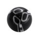 Black/Black Three Pistils Acrylic UV Piercing Only Ball