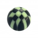 Green/Black Checkered Acrylic Piercing Loose Ball