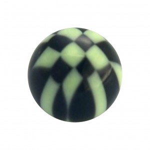 Boule Piercing Acrylique Damier Noir / Vert